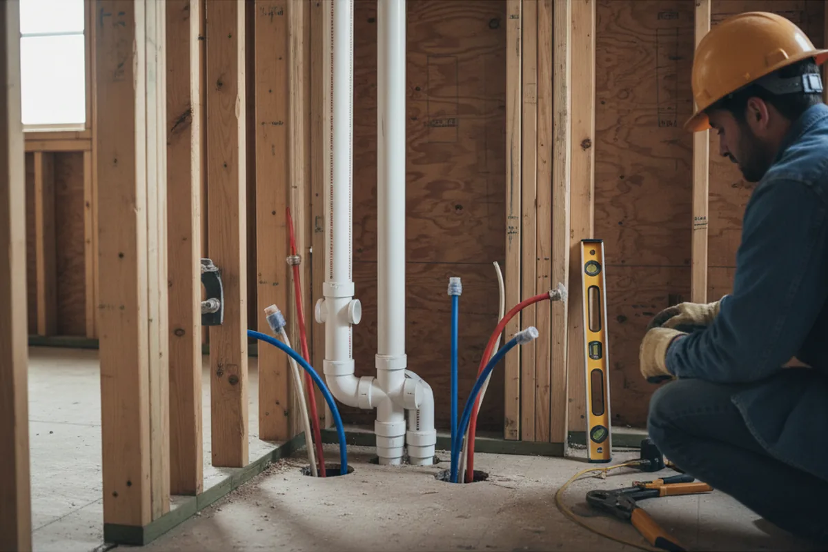 Drain and supply rough-in during Drain Cleaning in Atkinson
